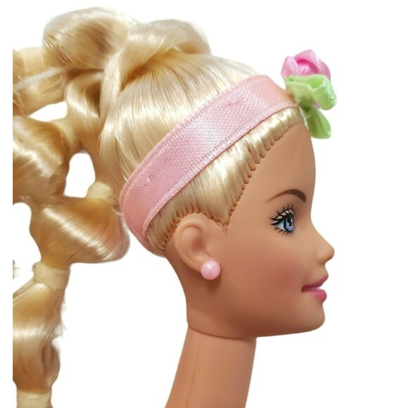 Barbie Rose Princess Doll Magic Growing Hair Pink Glitter Dress Skirt Earrings - Picture 15 of 16